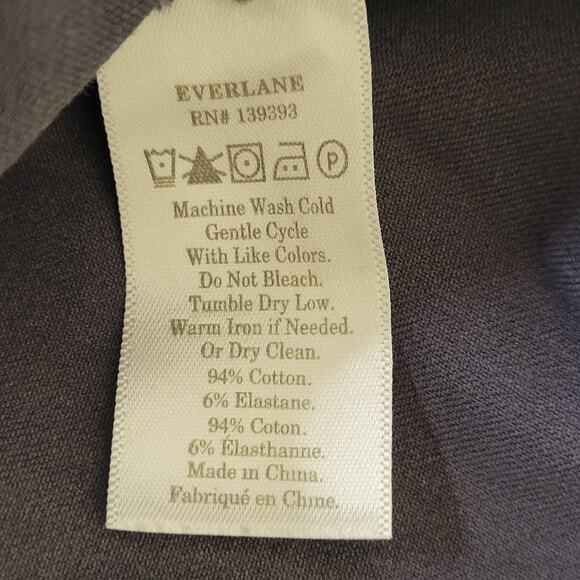 Everlane Side-Zip Stretch Grey Elastic Waist Cotton Pants Women's Size 00 - Picture 7 of 11